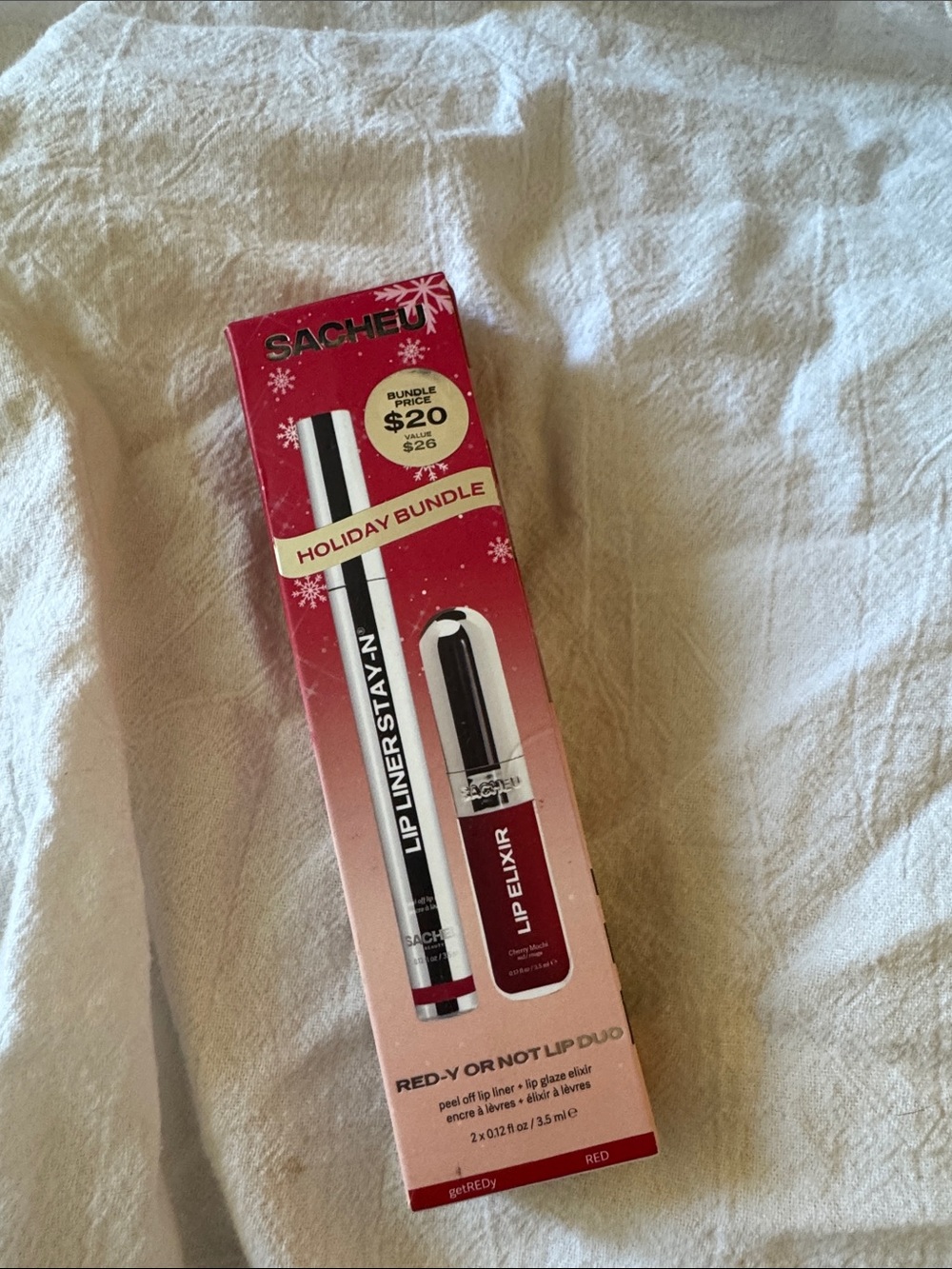 Sacheu Holiday Lip Liner + Lip Elixir Duo in Red-y or Not